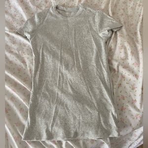 Djerf Avenue Daily T-shirt Ribbed Grey Melange